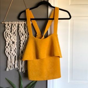 Gold Madewell ruffle top